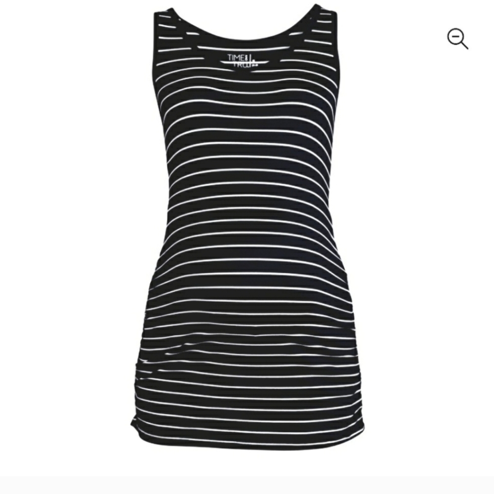 Time and Tru Womens Maternity Tank Top New with Tags Stripe Black Size XXL 20